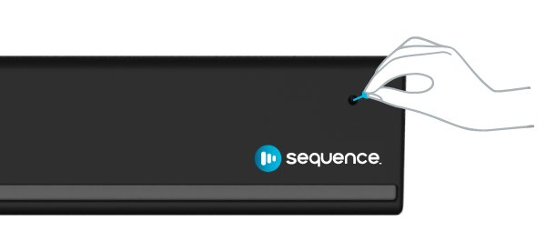 Sequence illustration of hardware reset with hand and pin